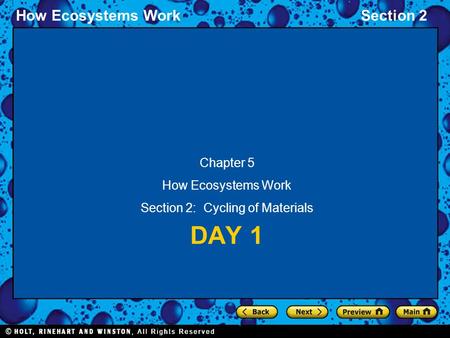 Section 2: Cycling of Materials