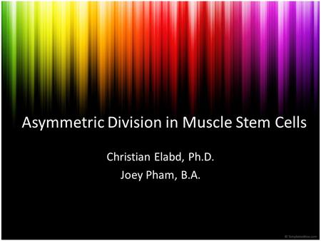Asymmetric Division in Muscle Stem Cells