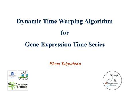 Dynamic Time Warping Algorithm for Gene Expression Time Series