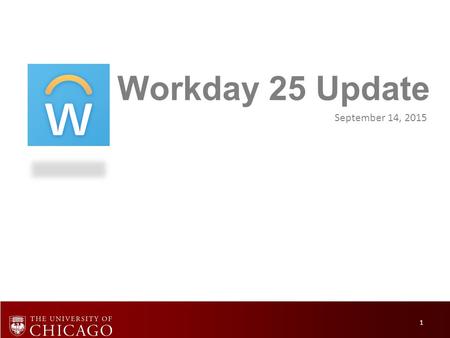 Workday 25 Update Workday Solutions Group September 14, 2015 1.