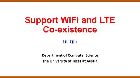 Support WiFi and LTE Co-existence
