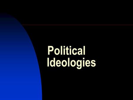 Political Ideologies. The role of ideas in politics What people think and believe about society, power, rights, etc., determines their actions Everything.