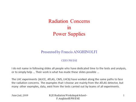 Radiation Concerns in Power Supplies