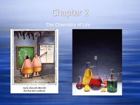 Chapter 2 The Chemistry of Life. The 4 organic molecules found in living things 1.Carbohydrates = C-H-O 2.Lipids = C-H-O 3.Nucleic Acids = P-C-H-O 4.Proteins.