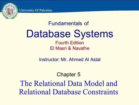 The Relational Data Model and Relational Database Constraints