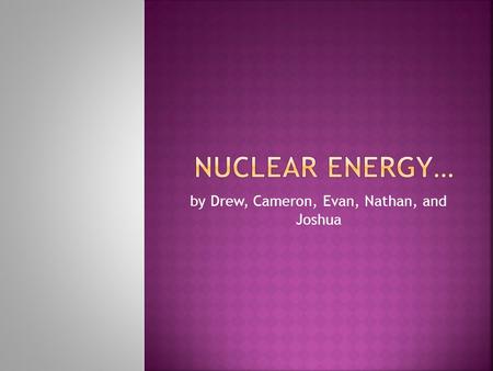 by Drew, Cameron, Evan, Nathan, and Joshua More than 400 nuclear power plants worldwide produce 16 percent of the world’s electricity. There are almost.
