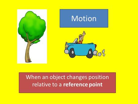 When an object changes position relative to a reference point