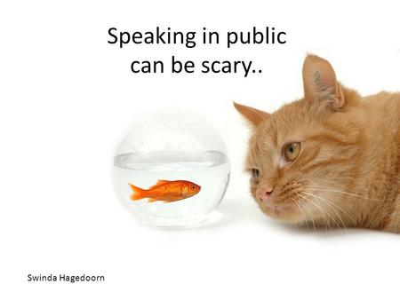 Swinda Hagedoorn Speaking in public can be scary..