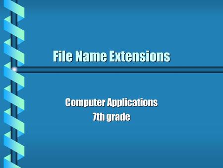 File Name Extensions Computer Applications 7th grade.