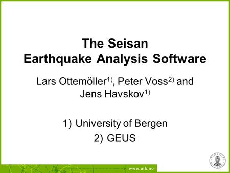 The Seisan Earthquake Analysis Software