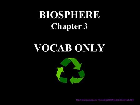 BIOSPHERE Chapter 3 VOCAB ONLY