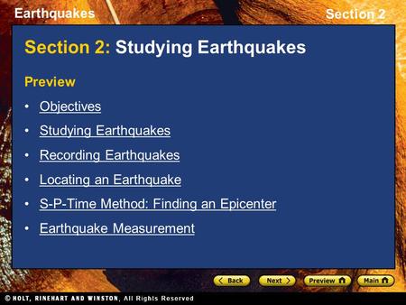 Section 2: Studying Earthquakes