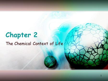 1 Chapter 2 The Chemical Context of Life. 2 Matter Takes up space and has mass Exists as elements (pure form) and in chemical combinations called compounds.