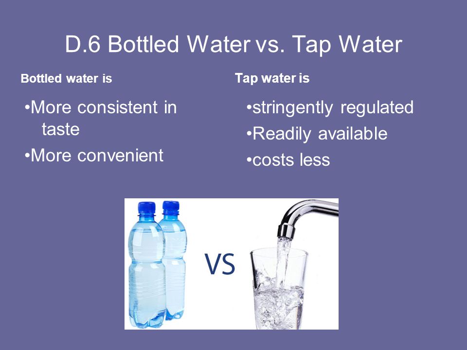 tap water vs bottled water essay