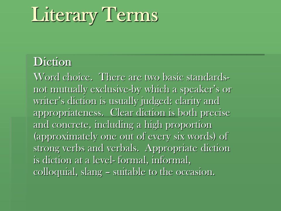 basic literary terms list