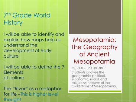 Mesopotamia: The Geography of Ancient Mesopotamia