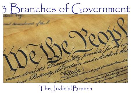 3 Branches of Government The Judicial Branch. Creation of the Judicial Created by the Constitution These courts are called “Guardians of the Constitution”