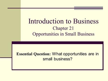 Introduction to Business Chapter 21