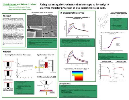 Nichole Squair and Robert J. LeSuer Department of Chemistry and Physics, Chicago State University, Chicago, IL 60628 We report on the use of Scanning Electrochemical.