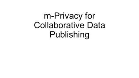 m-Privacy for Collaborative Data Publishing