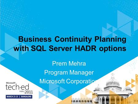 Business Continuity Planning with SQL Server HADR options