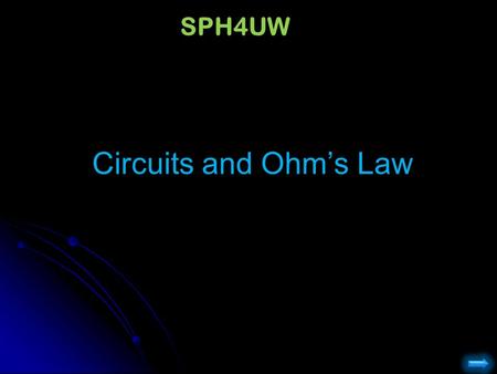 Circuits and Ohm’s Law SPH4UW Electric Terminology Current: Moving Charges Symbol: I Unit: Amp  Coulomb/second Count number of charges which pass point/sec.