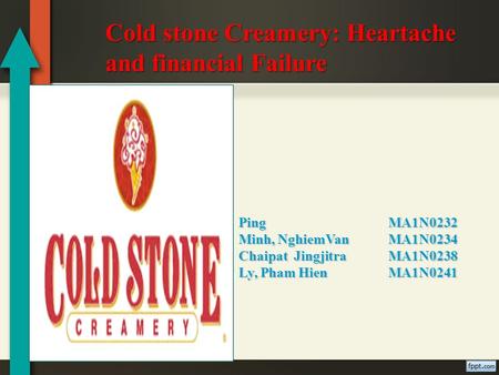 Cold stone Creamery: Heartache and financial Failure