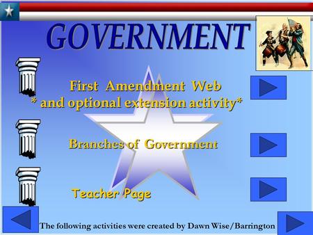 The following activities were created by Dawn Wise/Barrington First Amendment Web * and optional extension activity* * and optional extension activity*