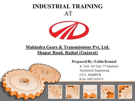INDUSTRIAL TRAINING AT