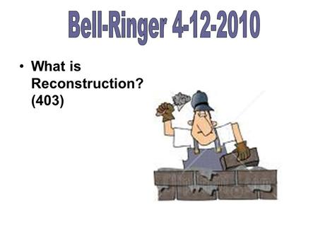 What is Reconstruction? (403). What does amnesty mean? (403) What are the black codes and give an example of one. (405)