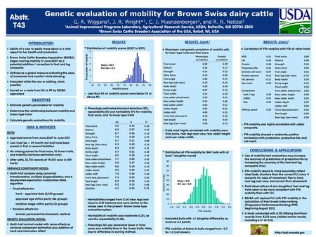  PTA mobility was highly correlated with udder composite.  PTA mobility showed a moderate, positive correlation with production, productive life, and.