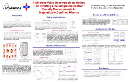 A Singular Value Decomposition Method For Inverting Line Integrated Electron Density Measurements in Magnetically Confined Plasma Christopher Carey, The.