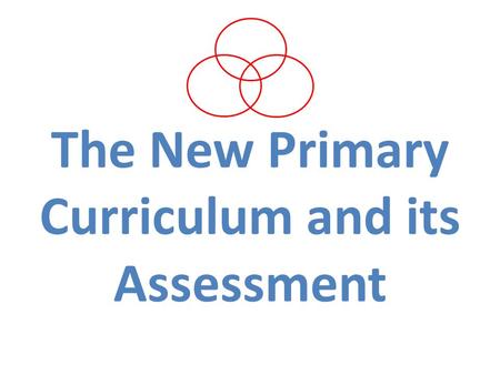 The New Primary Curriculum and its Assessment. Aim The aim of this meeting is to give you information about the changes that are happening in education.