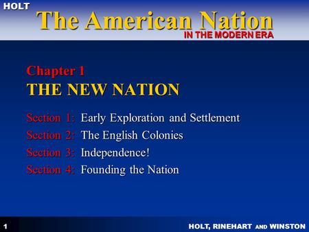 The American Nation In the Modern Era