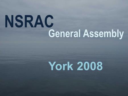 NSRAC General Assembly York 2008. NSRAC Meetings 2007-8 2007 Fourth General Assembly Aalborg October ExCom Aalborg October Demersal WG Brussels November.