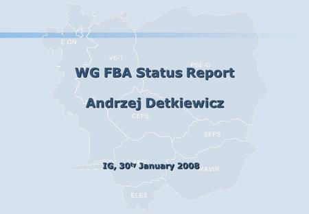 WG FBA Status Report Andrzej Detkiewicz IG, 30 ty January 2008.