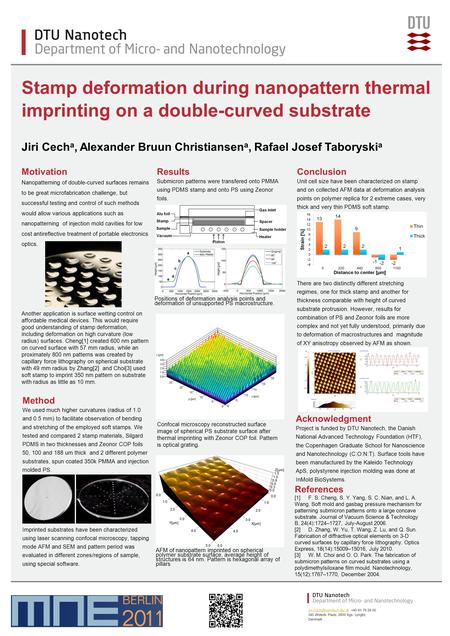 Stamp deformation during nanopattern thermal imprinting on a double-curved substrate Jiri Cech a, Alexander Bruun Christiansen a, Rafael Josef Taboryski.