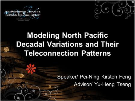 Speaker/ Pei-Ning Kirsten Feng Advisor/ Yu-Heng Tseng