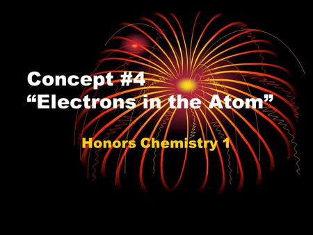 Concept #4 “Electrons in the Atom” Honors Chemistry 1.