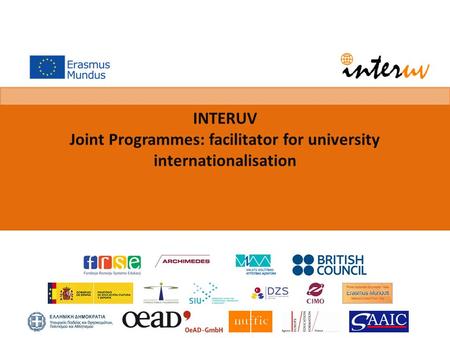 INTERUV Joint Programmes: facilitator for university internationalisation.