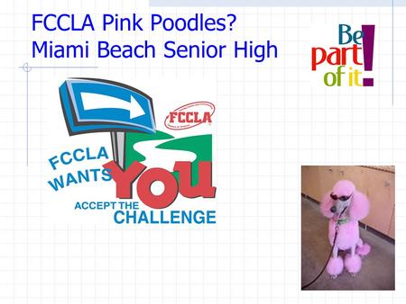 FCCLA Pink Poodles? Miami Beach Senior High Student Leadership FCCLA Family, Career, and Community Leaders of America If I Could Turn Back Time!