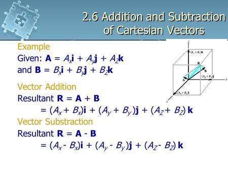 2.6 Addition and Subtraction of Cartesian Vectors