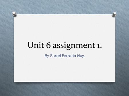 Unit 6 assignment 1. By Sorrel Ferrario-Hay.. Sound engineer. A sound engineer uses sound equipment to play back sound effects for a production. They.