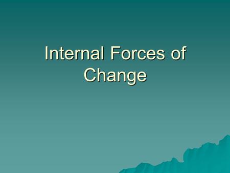 Internal Forces of Change Types of Boundaries  Convergent –Come together  Divergent –Pull apart  Transform –Slide past each other