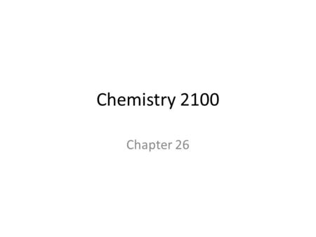 Chemistry 2100 Chapter 26. The Central Dogma The central dogma of molecular biology: –Information contained in DNA molecules is expressed in the structure.