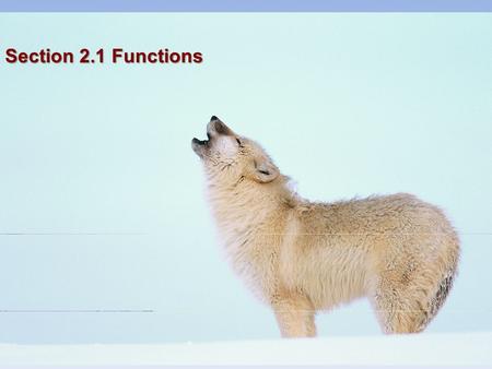 Section 2.1 Functions. 1. Relations A relation is any set of ordered pairs Definition DOMAINRANGE independent variable dependent variable.
