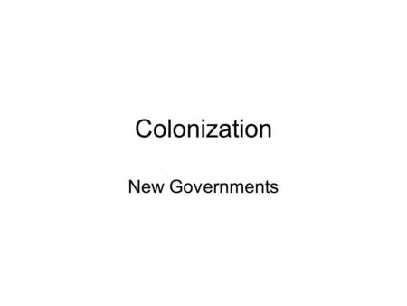 Colonization New Governments. Classroom Procedures Mini-Quiz 1. What is teacher-instruction? TI = When the teacher is discussing the warm-up, giving directions,