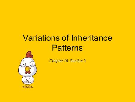 Variations of Inheritance Patterns Chapter 10, Section 3.