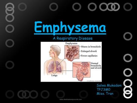 Emphysema Salwa Mukadam TPJ3M0 Miss. Tran A Respiratory Disease.
