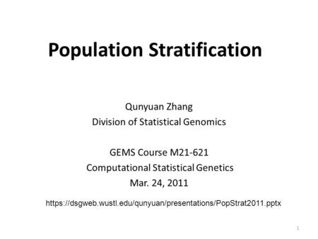 Population Stratification
